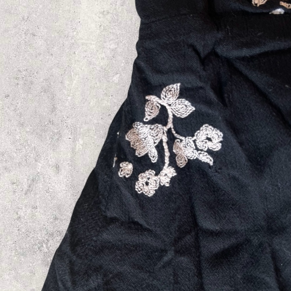 Free People Jasmine Embroidered Floral Bell Sleeve Mini Dress Size 4 - Picture 11 of 11